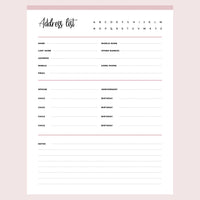 Printable Detailed Address Book Template | Instant download PDF | A4 ...