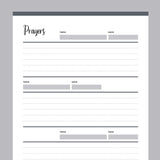 Printable Detailed Prayer Journal - Grey