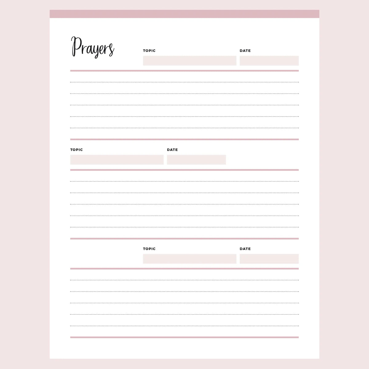 Printable Detailed Prayer Journal | Instant Download PDF – Plan Print Land