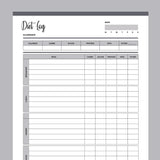 Printable Diet Logbook - Grey