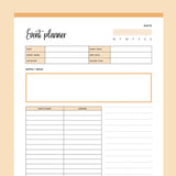 Printable Direct Sales Event Planner - Orange