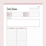 Printable Direct Sales Event Planner - Pink
