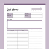 Printable Direct Sales Event Planner - Purple
