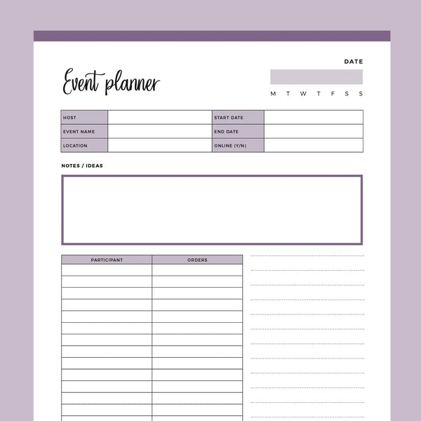 Printable Direct Sales Event Planner | Instant download PDF | A4 & US Letter – Plan Print Land printable-direct-sales-event-planner-instant-download-pdf-a4-us-letter-plan-print-land