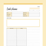 Printable Direct Sales Event Planner - Yellow