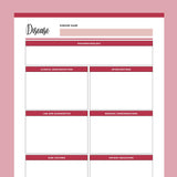 Printable Disease Process Study Template - Red