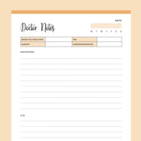 Printable Doctors Notes - Orange