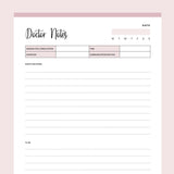 Printable Doctors Notes - Pink