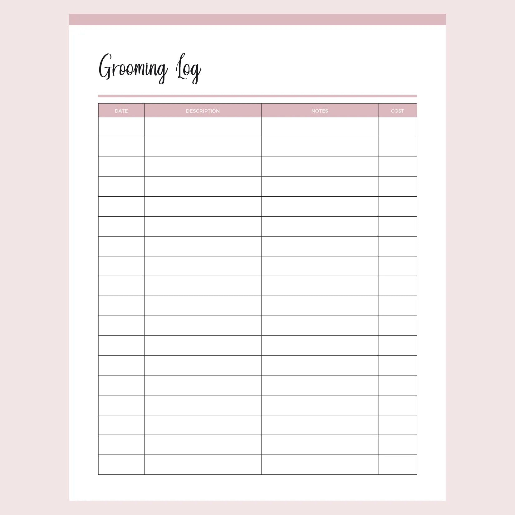 printable-dog-grooming-log-instant-download-pdf-a4-and-us-letter-plan-print-land for Printable Free Dog Grooming Forms Printable Dog Grooming Log | Instant Download PDF | A4 and US Letter – Plan Print Land for Printable Free Dog Grooming Forms