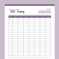 Printable Dog Toilet Training Tracker - Purple