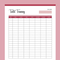 Printable Dog Toilet Training Tracker - Red