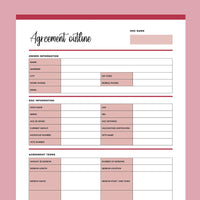Printable Dog Trainer Agreement Outline - Red