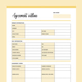 Printable Dog Trainer Agreement Outline - Yellow