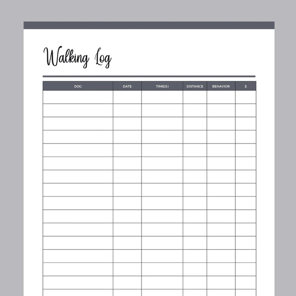 Printable Dog Walker Log | Instant Download PDF | A4 and US Letter – Plan Print Land printable-dog-walker-log-instant-download-pdf-a4-and-us-letter-plan-print-land