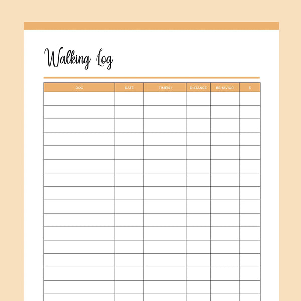 Printable Dog Walker Log | Instant Download PDF | A4 and US Letter – Plan Print Land printable-dog-walker-log-instant-download-pdf-a4-and-us-letter-plan-print-land