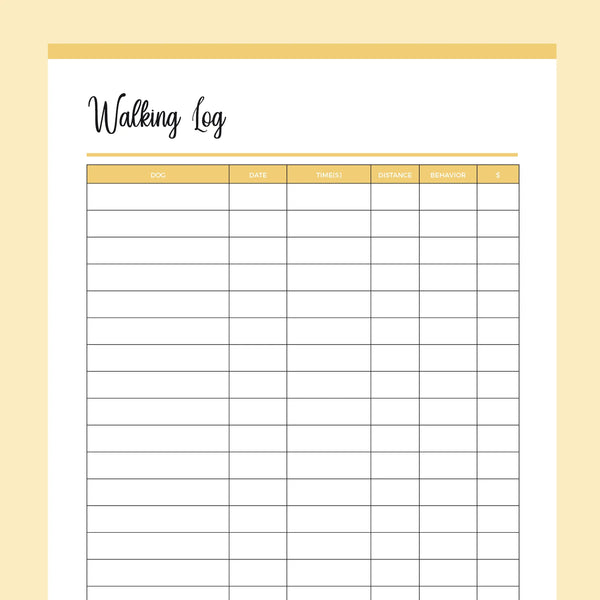 Printable Dog Walker Log | Instant Download PDF | A4 and US Letter – Plan Print Land printable-dog-walker-log-instant-download-pdf-a4-and-us-letter-plan-print-land