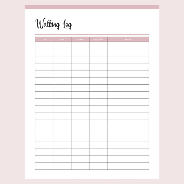 Printable Dog Walking Log | Instant Download PDF | A4 and US Letter – Plan Print Land printable-dog-walking-log-instant-download-pdf-a4-and-us-letter-plan-print-land