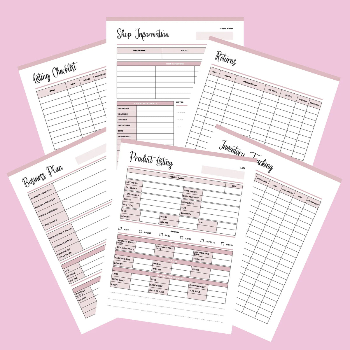 Printable Ebay Planner | Instant Download PDF | 70 PAGES – Plan Print Land