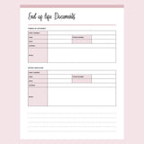Printable End of Life Planner - Page 2