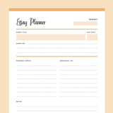 Printable Essay Planner - Orange