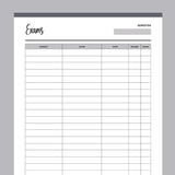 Printable Exam And Assignment Calendar - Grey