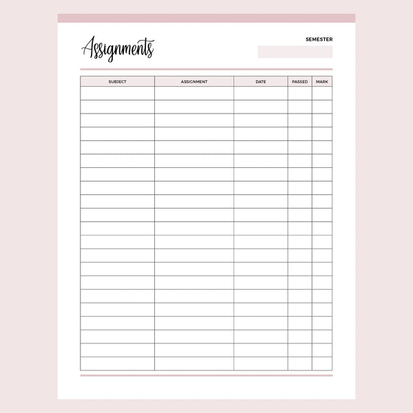Printable Exam And Assignment Calendar | Instant Download PDF – Plan Print Land printable-exam-and-assignment-calendar-instant-download-pdf-plan-print-land