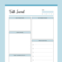 Printable Faith Journal - Blue