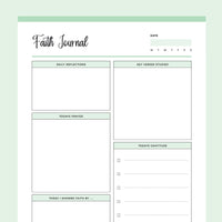 Printable Faith Journal - Green