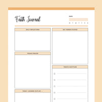 Printable Faith Journal - Orange