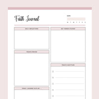 Printable Faith Journal - Pink