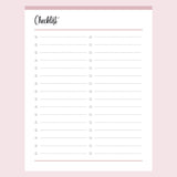 Printable Family Medical Binder - Blank Checklist