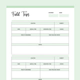 Printable Field Trip Planner For Homeschool  - Green