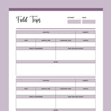 Printable Field Trip Planner For Homeschool  - Purple