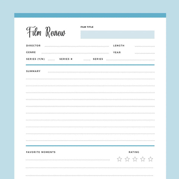 Printable Film Review Template | Instant Download PDF | A4 & US Letter – Plan Print Land printable-film-review-template-instant-download-pdf-a4-us-letter-plan-print-land