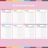 Printable Financial Planner - Color Choices