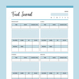 Printable Food Journal - Blue