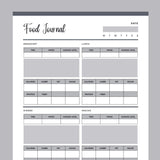 Printable Food Journal - Grey