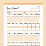 Printable Food Journal - Orange