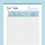 Printable Food Tracker For Children - Blue