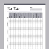 Printable Food Tracker For Children - Grey