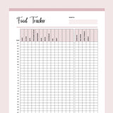 Printable Food Tracker For Children - Pink