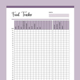 Printable Food Tracker For Children - Purple