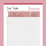 Printable Food Tracker For Children - Red