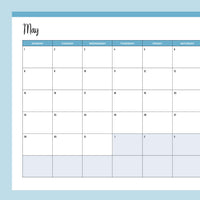Free 2023 Printable Calendar - Monday Start - May - Blue