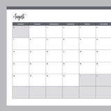 Free 2023 Printable Calendar - Monday Start - August - Grey