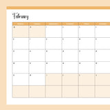 Free 2023 Printable Calendar - Monday Start - February - Orange