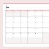 Free 2023 Printable Calendar - Monday Start - June - Pink