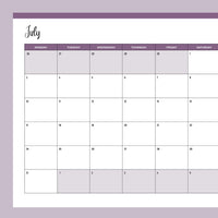 Free 2023 Printable Calendar - Monday Start - Purple