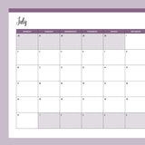 Free 2023 Printable Calendar - Monday Start - Purple
