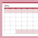 Free 2023 Printable Calendar - Monday Start - January - Red